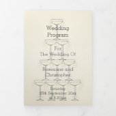 Champagne Glasses Wedding 三つ折りプログラム (カバー)