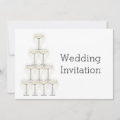 Champagne Glasses Wedding 招待状 (正面)