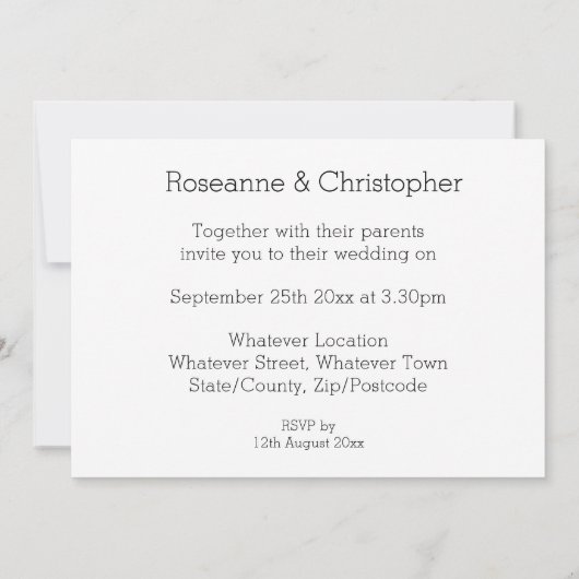 Champagne Glasses Wedding 招待状 (裏面)