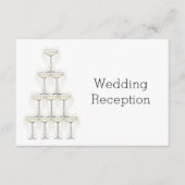 Champagne Glasses Wedding Reception エンクロージャーカード (正面)