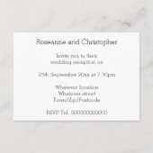 Champagne Glasses Wedding Reception エンクロージャーカード (裏面)