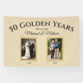 Champagne Gold 50 Golden Years Photo Anniversary B 横断幕 (横)