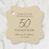 Champagne Gold 50th Anniversary Favor Tag フェイバータグ (正面)