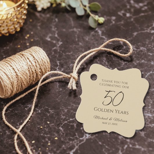 Champagne Gold 50th Anniversary Favor Tag フェイバータグ