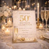 Champagne Gold 50th Glow Invitation 招待状