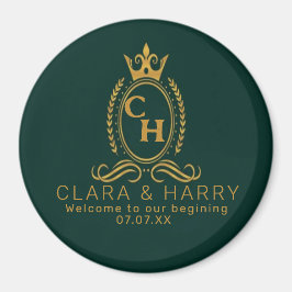 Champagne gold minimal  lettering green weeding マグネット