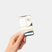 Champagne Gold & Navy Nurse ID Badge Template | Cu バッジ (手持ち)