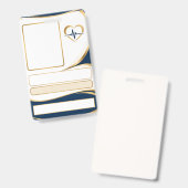 Champagne Gold & Navy Nurse ID Badge Template | Cu バッジ (正面&裏面)