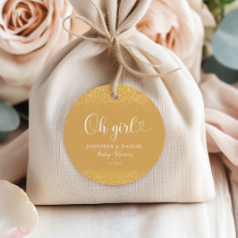 Champagne Gold Oh Girl Favor Glitter Confetti フェイバータグ