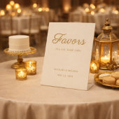 Champagne Gold Wedding Favor Table Sign 台座サイン