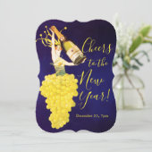 Champagne Grapes New Year's Eve Invitation 招待状 (スタンド正面)