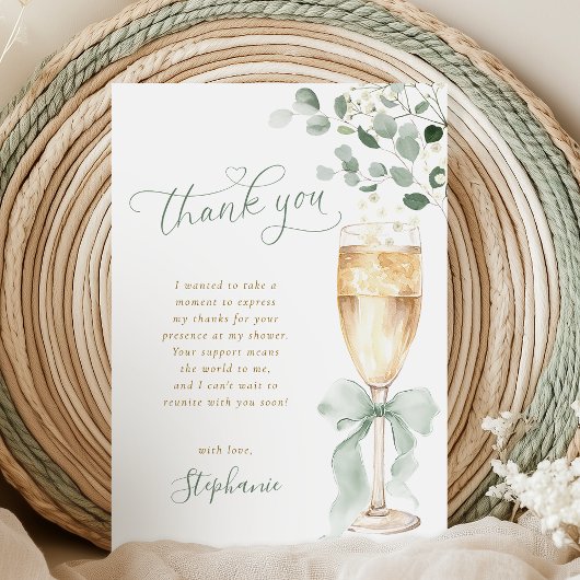 Champagne Greenery Thank You Card サンキューカード