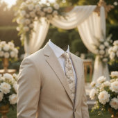 Champagne Ivory Floral Wedding ネクタイ