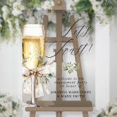 Champagne Let's Toast Winter Engagement Welcome アクリルサイン
