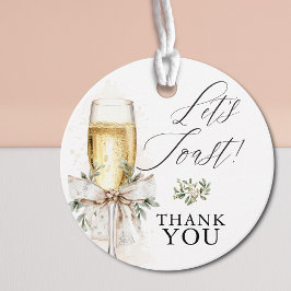 Champagne Let's Toast Winter Neutral Thank you フェイバータグ