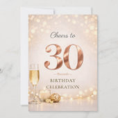 Champagne Lights 30th Celebration Invitation 招待状 (正面)