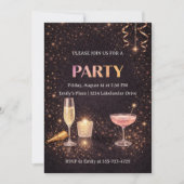 Champagne Lights Celebration Invitation 招待状 (正面)