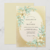 Champagne Lustrous Spring Wedding 招待状 (正面/裏面)