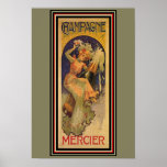 Champagne Mercier Art Nouveau Poster 13 x 19 ポスター<br><div class="desc">Nice vintage advertisement for Mercier Champagne.  Poster measures 13 x 19</div>