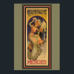 Champagne Mercier Art Nouveau Poster 13 x 19 ポスター<br><div class="desc">Nice vintage advertisement for Mercier Champagne.  Poster measures 13 x 19</div>