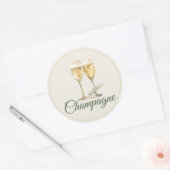 Champagne Mimosa Bar Bottle Sticker ラウンドシール (封筒)