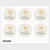 Champagne Mimosa Bar Bottle Sticker ラウンドシール (シート)