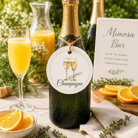 Champagne Mimosa Bar Bottle Tag フェイバータグ