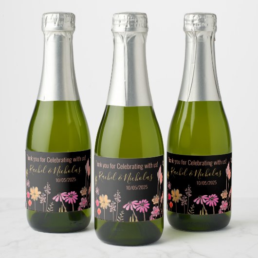 Champagne mini bottles favors personalized スパークリングワインラベル (ボトル)