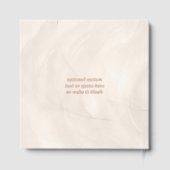 Champagne Pearl Bow Elegant Square Wedding ゲストブック (裏面)