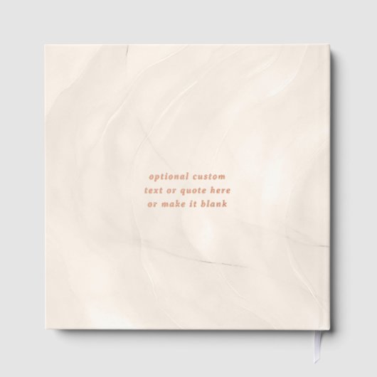 Champagne Pearl Bow Elegant Square Wedding ゲストブック (裏面)