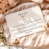 Champagne Pearl Bow Graduation サンキューカード