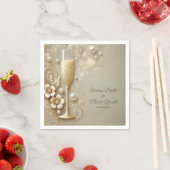 Champagne & Pearl Elegant Wedding Shower スタンダードカクテルナプキン (インサイチュ)