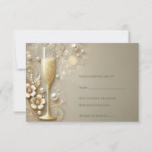 Champagne & Pearl Wedding Shower 出欠カード (正面)