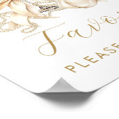 Champagne & Pearls Bridal Shower Favor Sign ポスター (角)