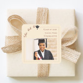 Champagne photo Graduation Party スクエアシール