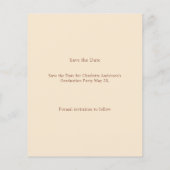 Champagne photo Graduation Save the Date チラシ (裏面)