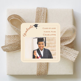 Champagne photo She did it Graduate スクエアシール