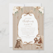 Champagne Poinsettia Christmas 招待状 (正面)