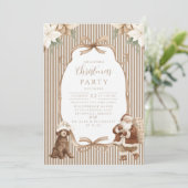 Champagne Poinsettia Christmas 招待状 (スタンド正面)