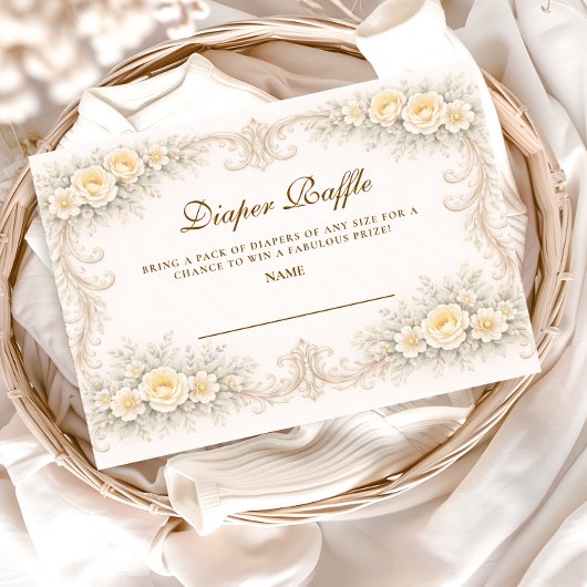 Champagne Rose Baroque Diapper Raffle エンクロージャーカード