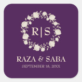 Champagne Royal Plum Wedding スクエアシール (正面)