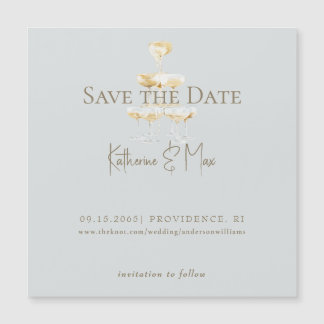Champagne Seafoam Wedding Save the Date Magnetic