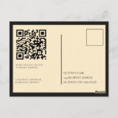 Champagne Silk Cream Art deco Save The Date  ポストカード (裏面)