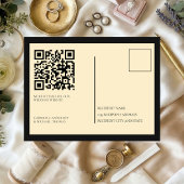 Champagne Silk Cream Art deco Save The Date  ポストカード