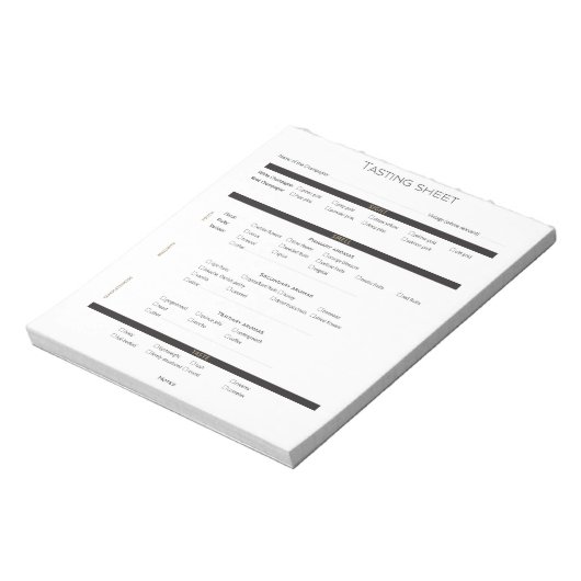 Champagne & Sparkling Wine Deductive Tasting Sheet ノートパッド (回転)