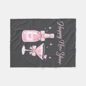 Champagne Swea Martini Coquette Happy New Year Par フリースブランケット (正面(横))