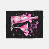 Champagne Swea Martini Coquette Happy New Year Par フリースブランケット (正面(横))