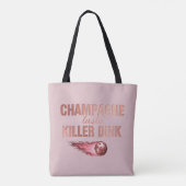 Champagne Taste Killer Dink - Rose Gold Pickleball トートバッグ (裏面)