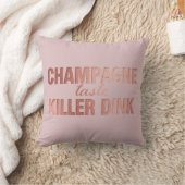 Champagne Taste Killer Dink | Rose Pink Pickleball クッション (ブランケット)