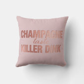 Champagne Taste Killer Dink | Rose Pink Pickleball クッション (裏面)